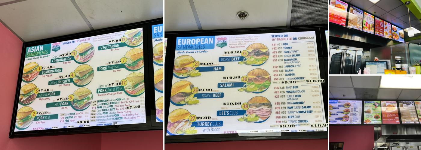 Lee's Sandwiches Menu