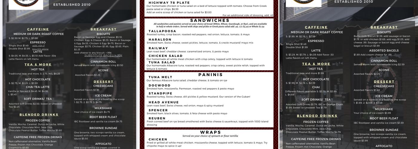 K&M Coffee Menu