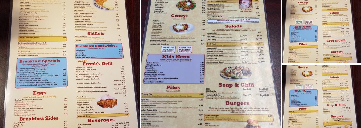 Frank's On The Avenue Menu