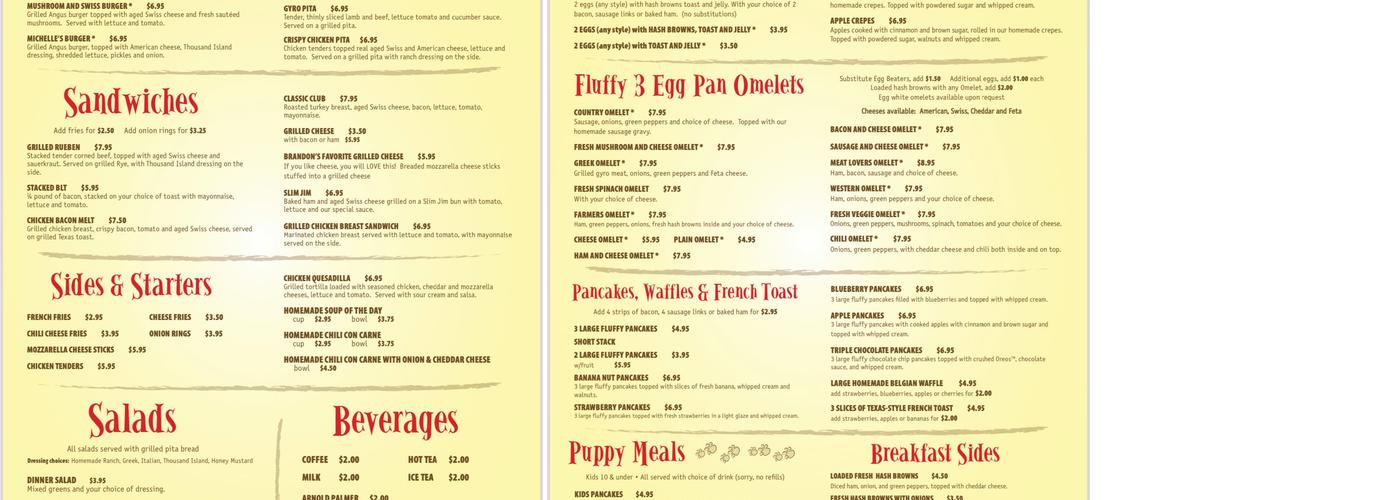 Sunny's Kitchen Menu