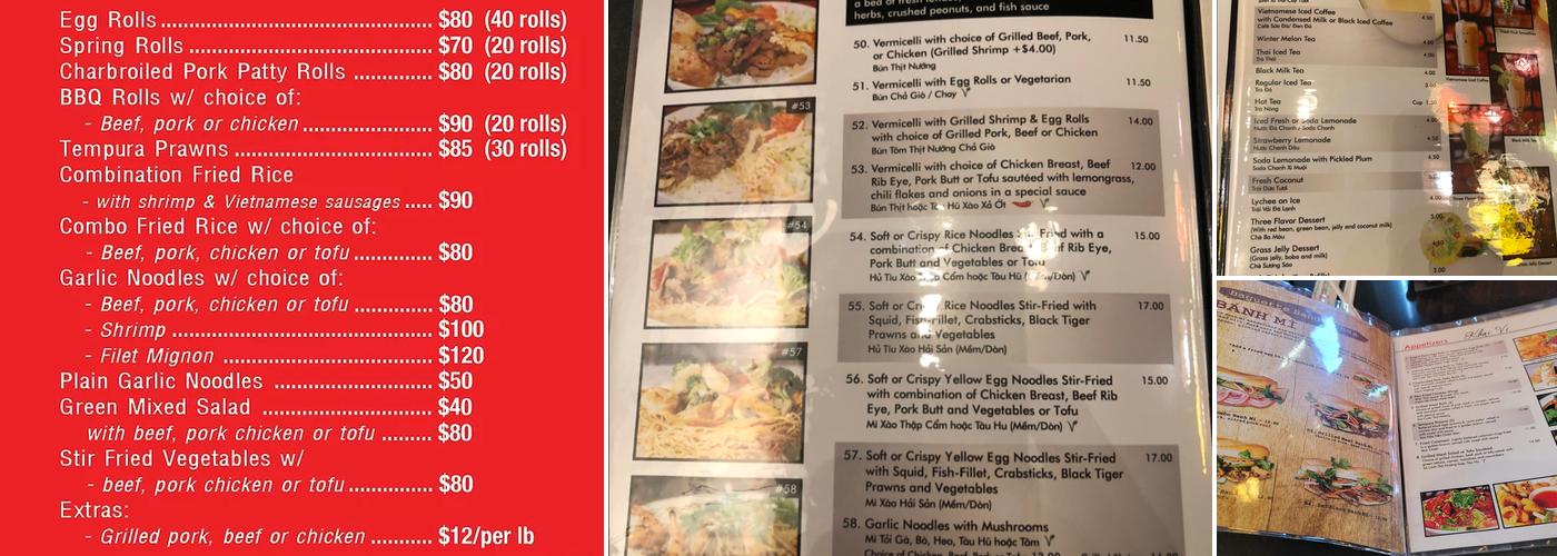 Pho Saigon Pearl Menu