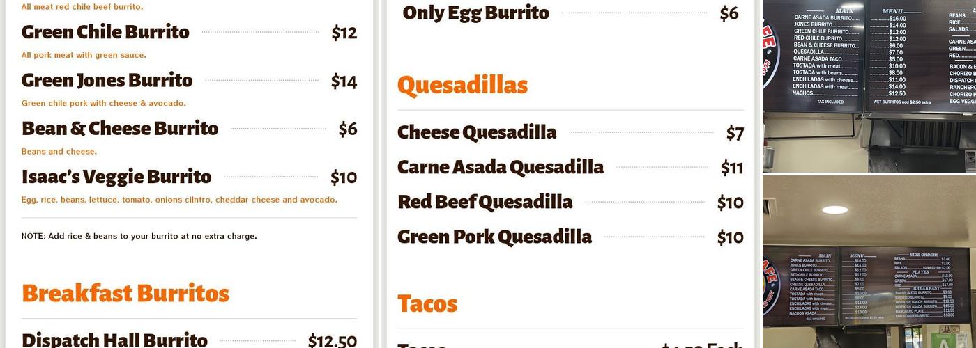 Famous Isaac's Cafe Menu