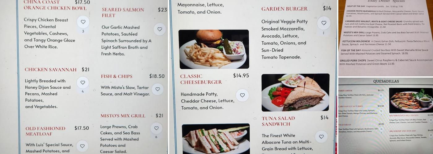 Misto Caffe & Bakery Menu