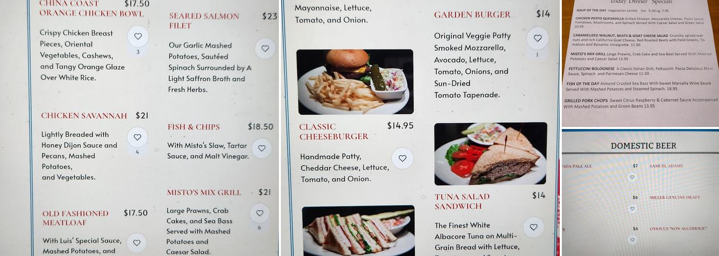 Misto Caffe & Bakery Menu