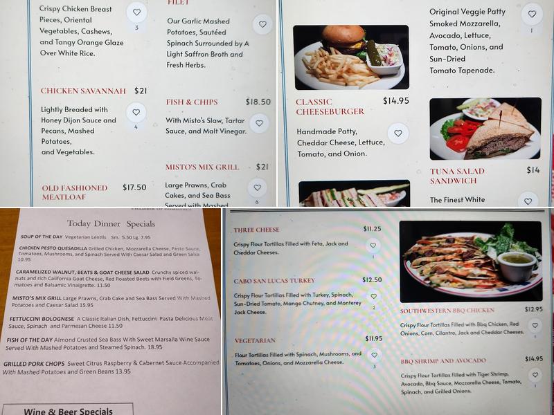 Misto Caffe & Bakery Menu