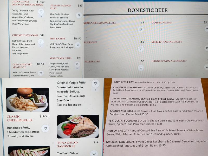 Misto Caffe & Bakery Menu