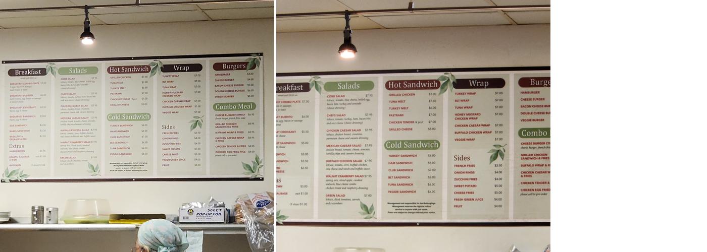 Hamilton Place Cafe Menu