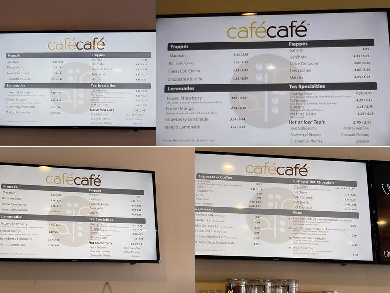 cafécafé Menu