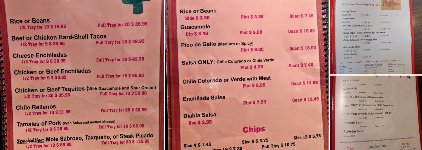 Pinas Cafe Menu