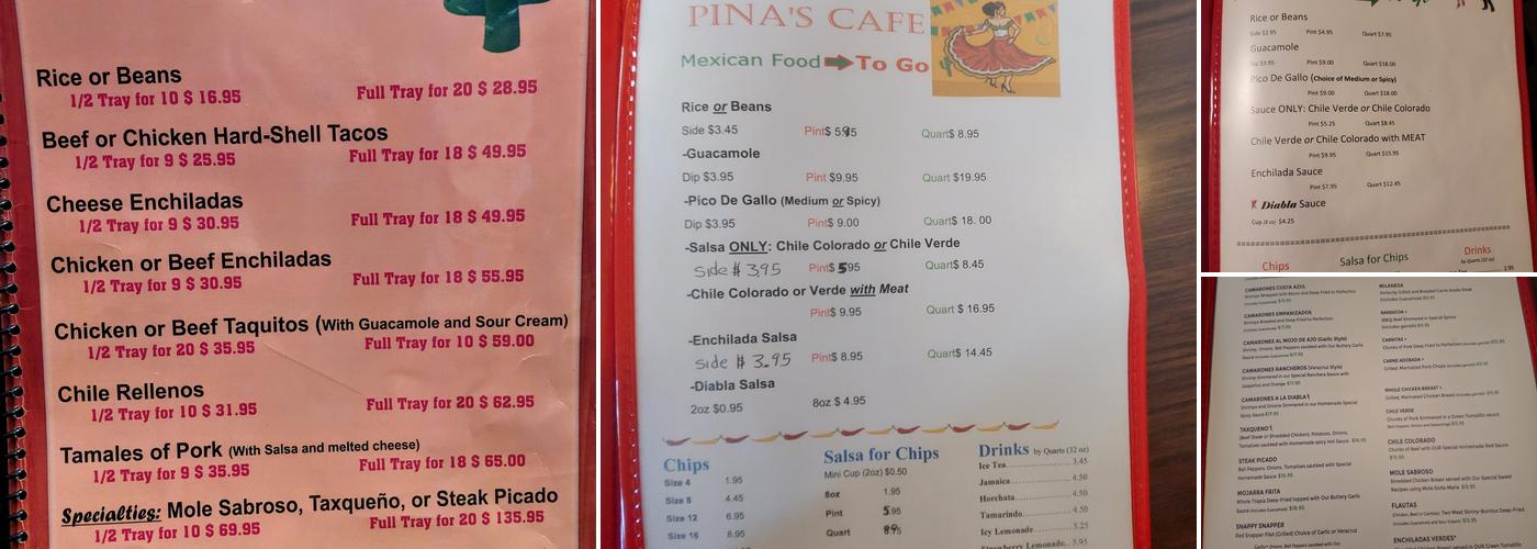 Pinas Cafe Menu