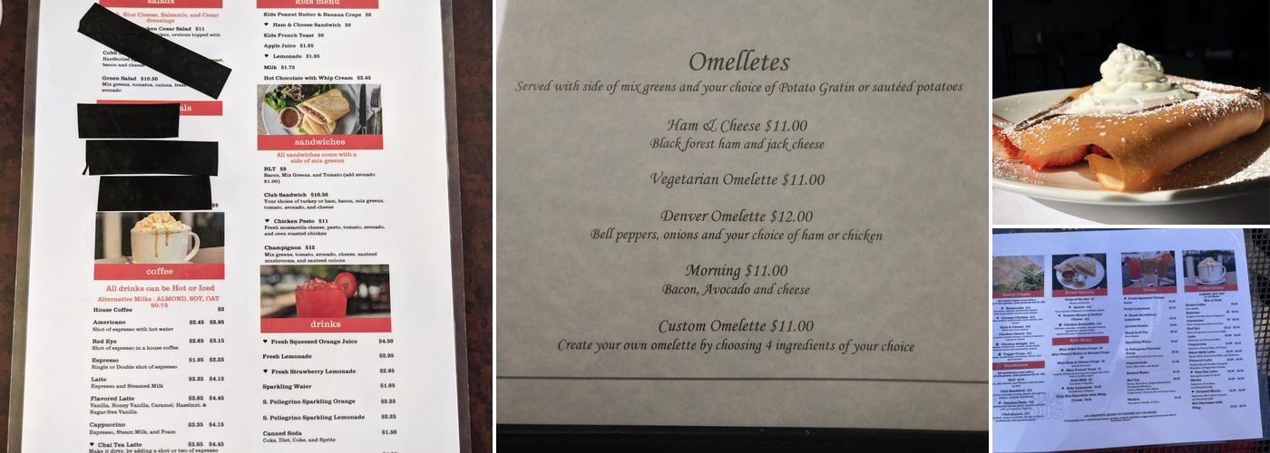 The Crepery Cafe Menu