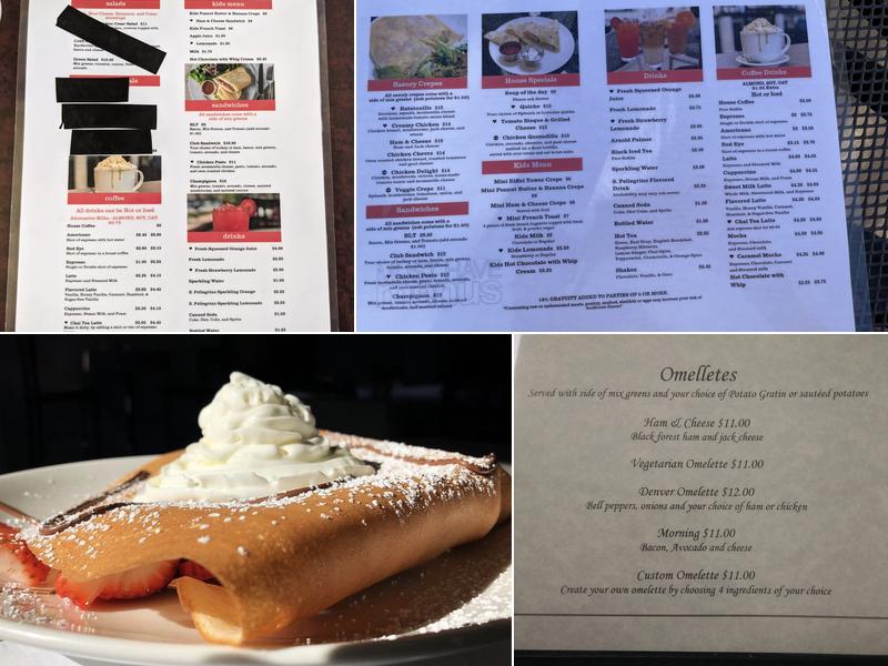 The Crepery Cafe Menu