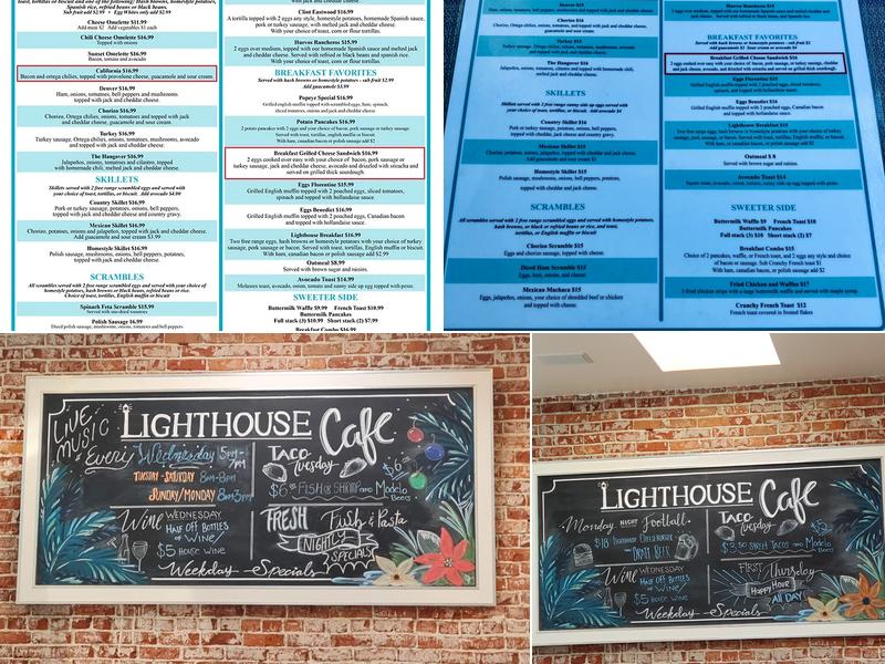 Lighthouse Cafe Menu