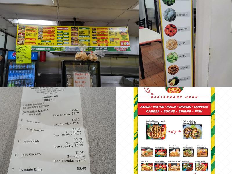 Tacos Super Gallito Menu