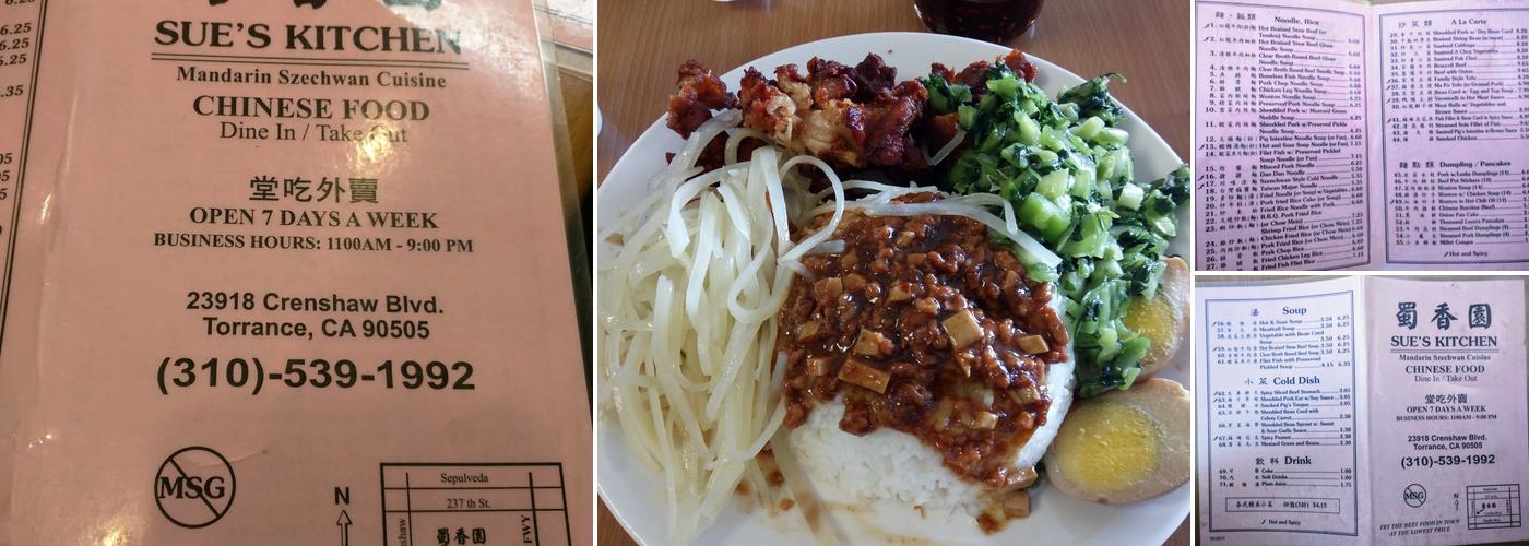 Sue's Kitchen Menu