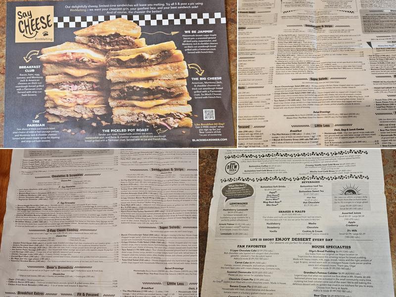 Black Bear Diner Menu