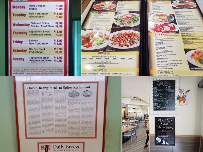 Spires Restaurant Menu