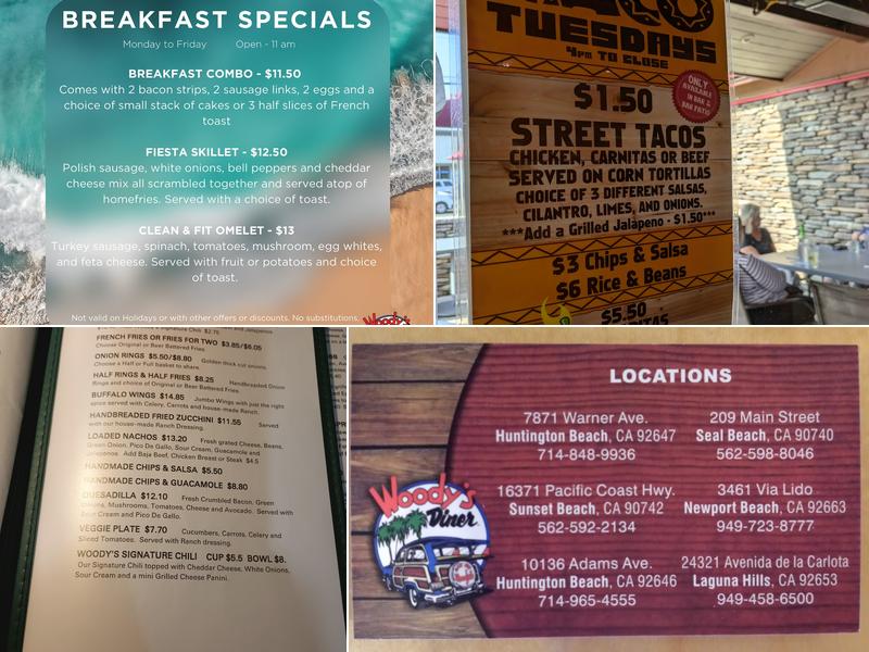 Woody's Diner Menu