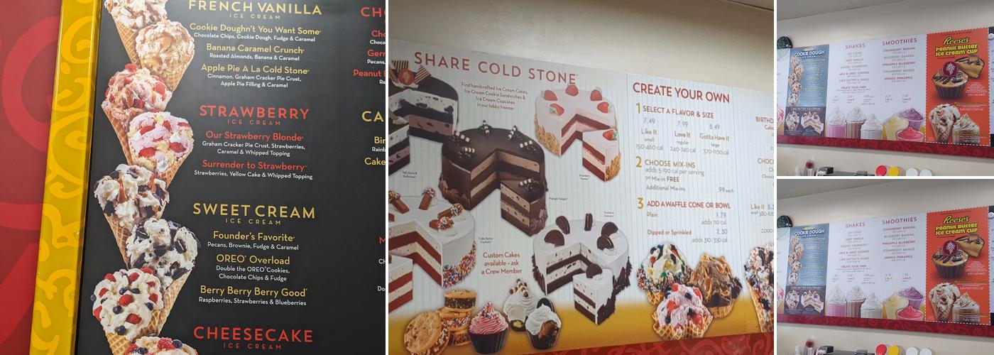 Cold Stone Creamery Menu