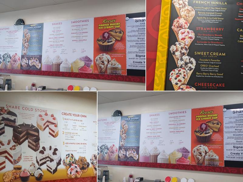 Cold Stone Creamery Menu