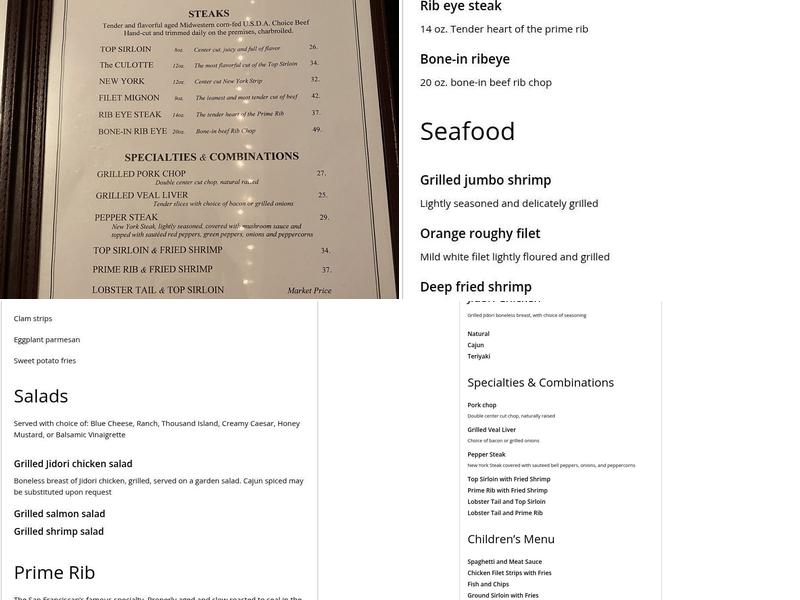 The San Franciscan Menu