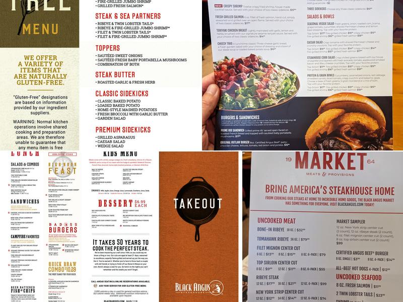 Black Angus Steakhouse Menu