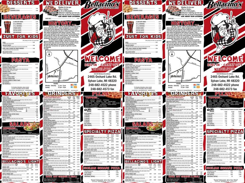 Bellacino's Pizza & Grinders Menu