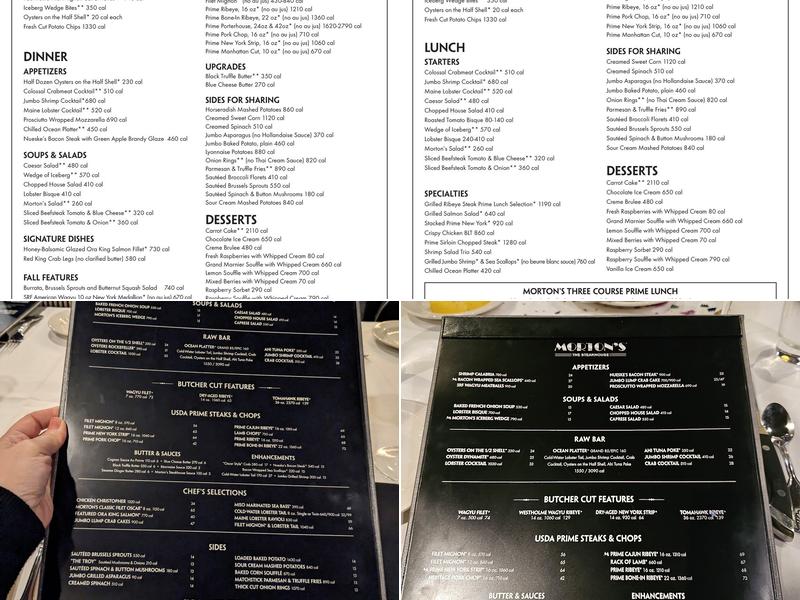 Morton's The Steakhouse Menu