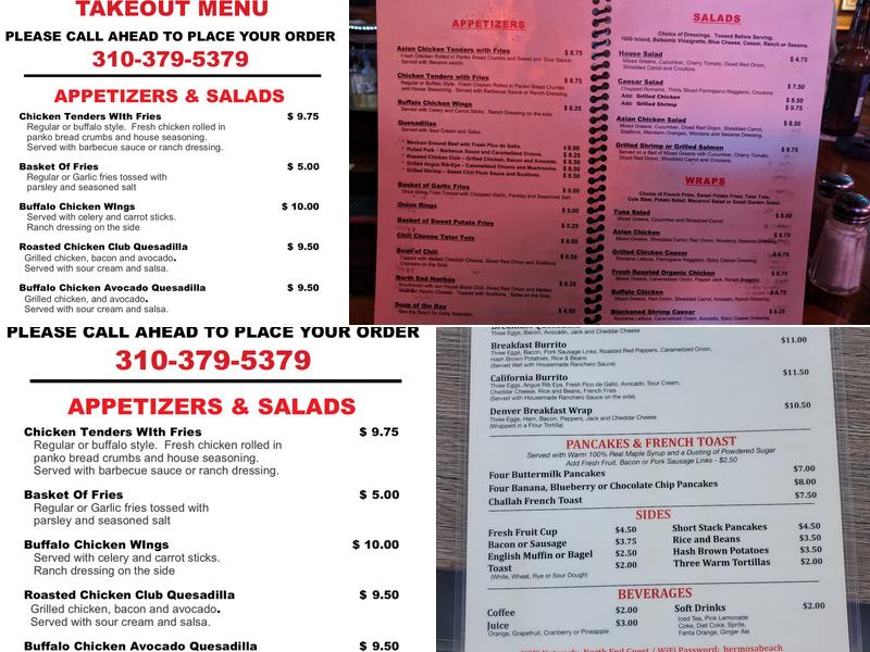 North End Bar & Grill Menu