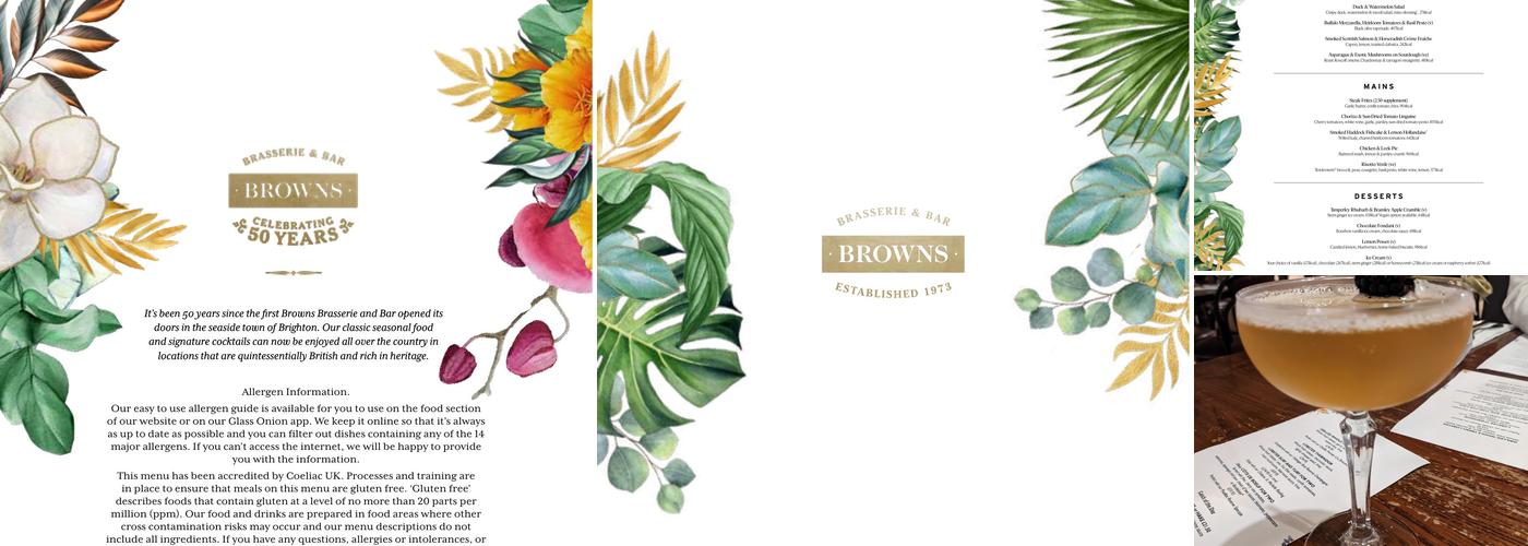 Browns Milton Keynes Menu