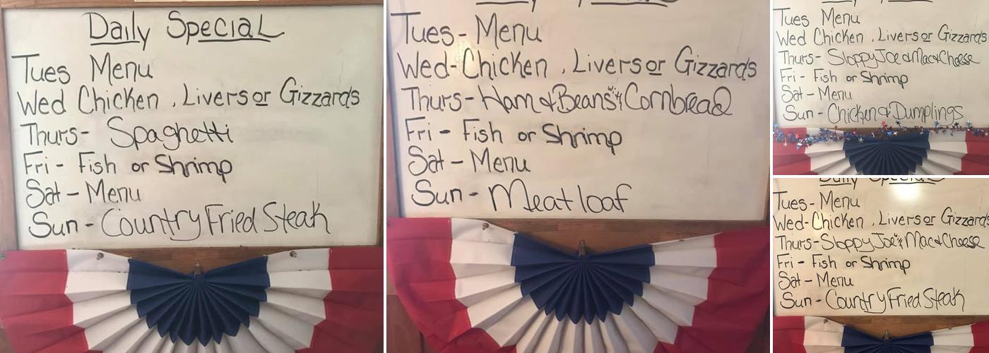 Grandma's Kitchen Menu