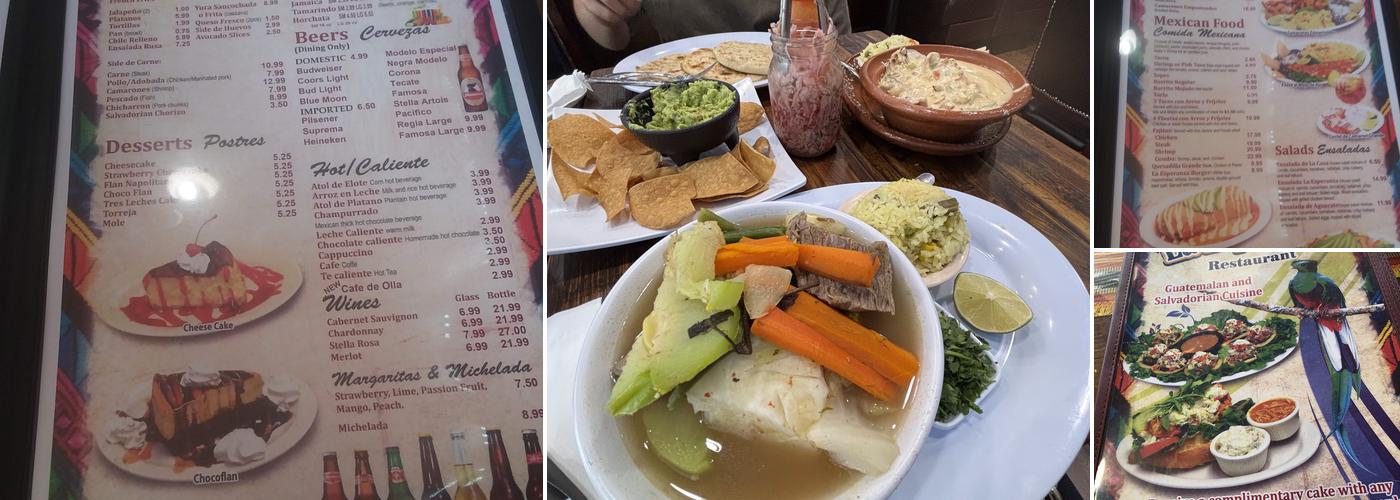 La Esperanza Restaurant & Bakery Menu