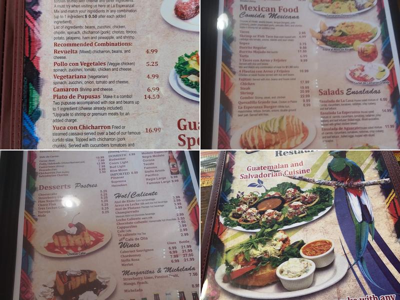 La Esperanza Restaurant & Bakery Menu