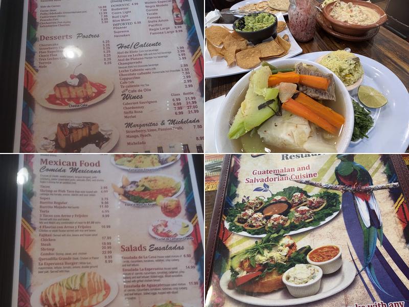 La Esperanza Restaurant & Bakery Menu