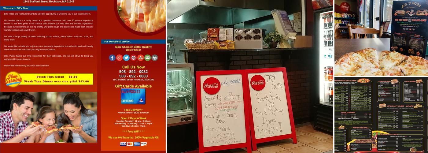 Bills Pizza (Rochdale/Charlton) Menu