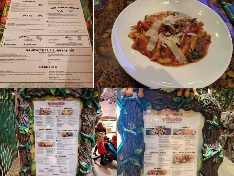 Rainforest Cafe Menu