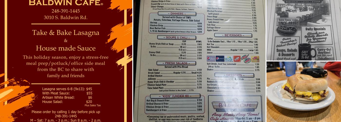 Baldwin Cafe Menu