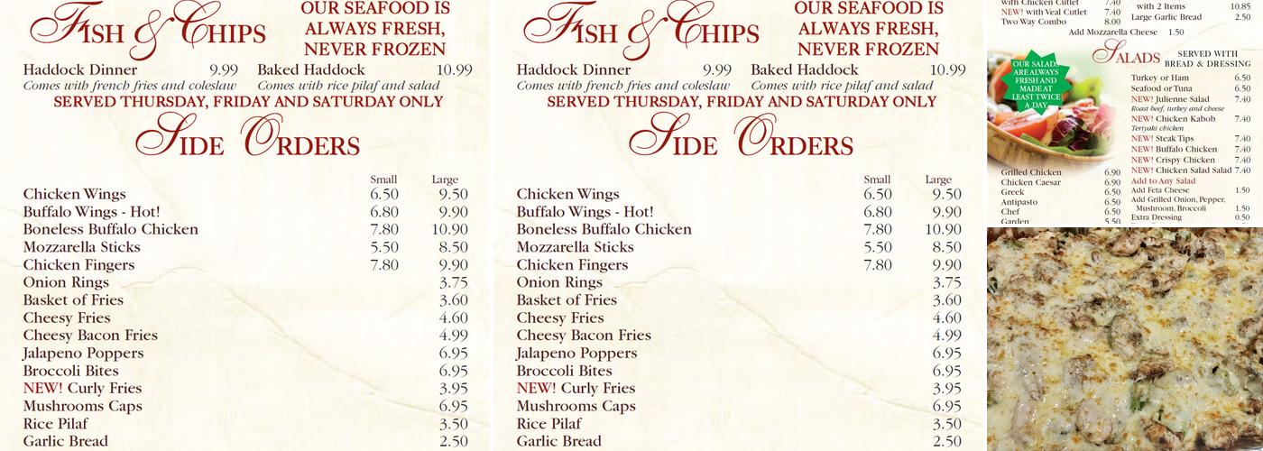 John's Pizza Menu