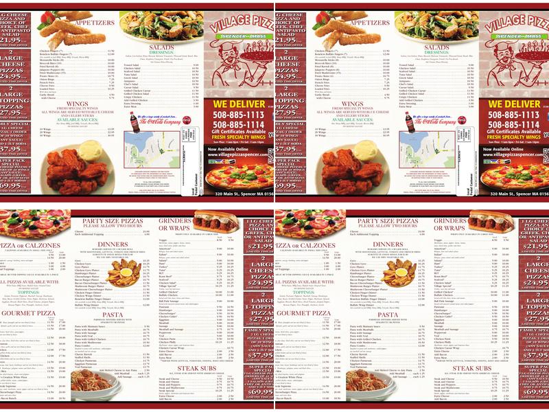 Village Pizza Menu