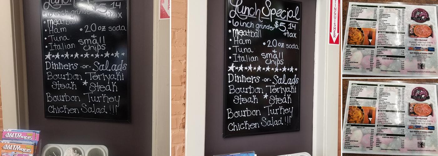 Pizza Chef Menu