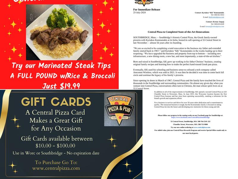 Central Pizza & Pub Menu