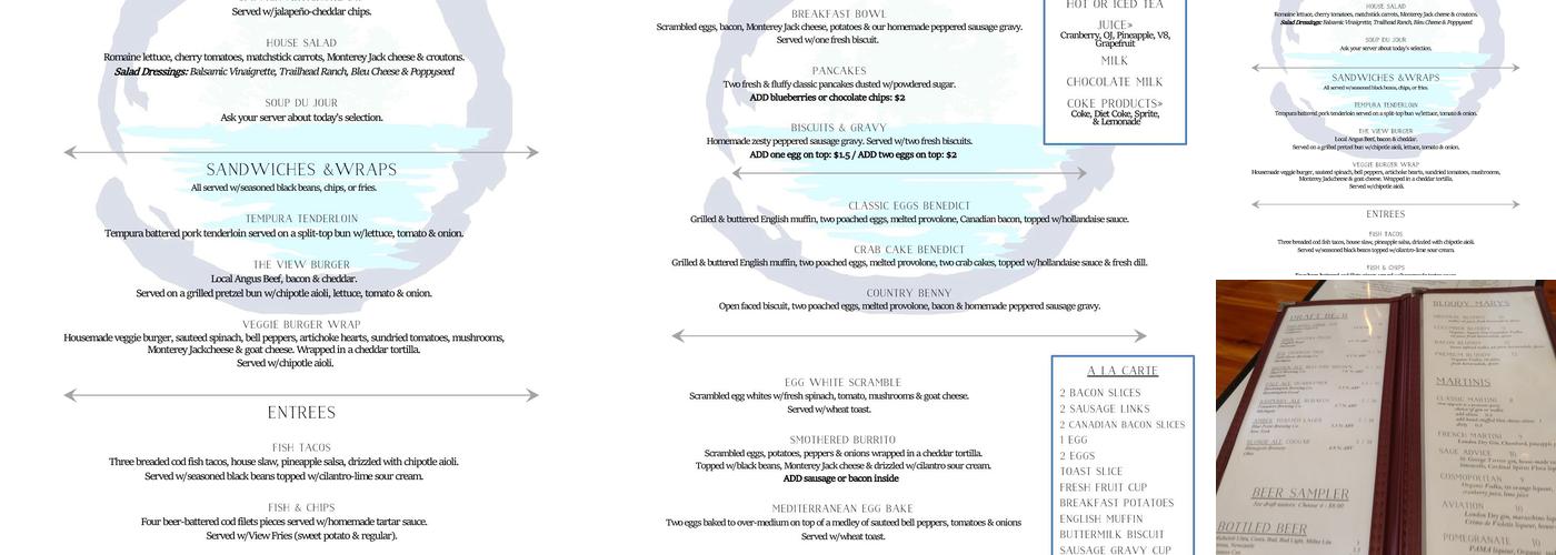 Scenic View Restaurant Menu
