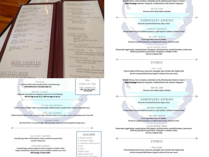 Scenic View Restaurant Menu