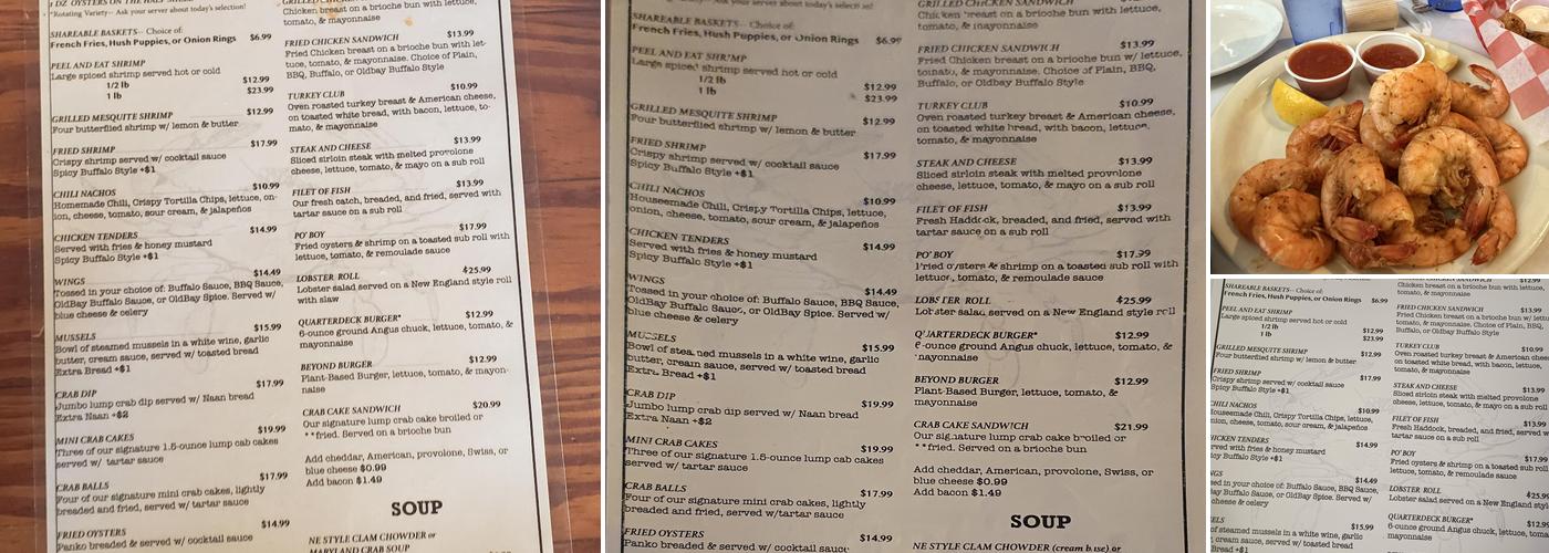 Quarterdeck Menu
