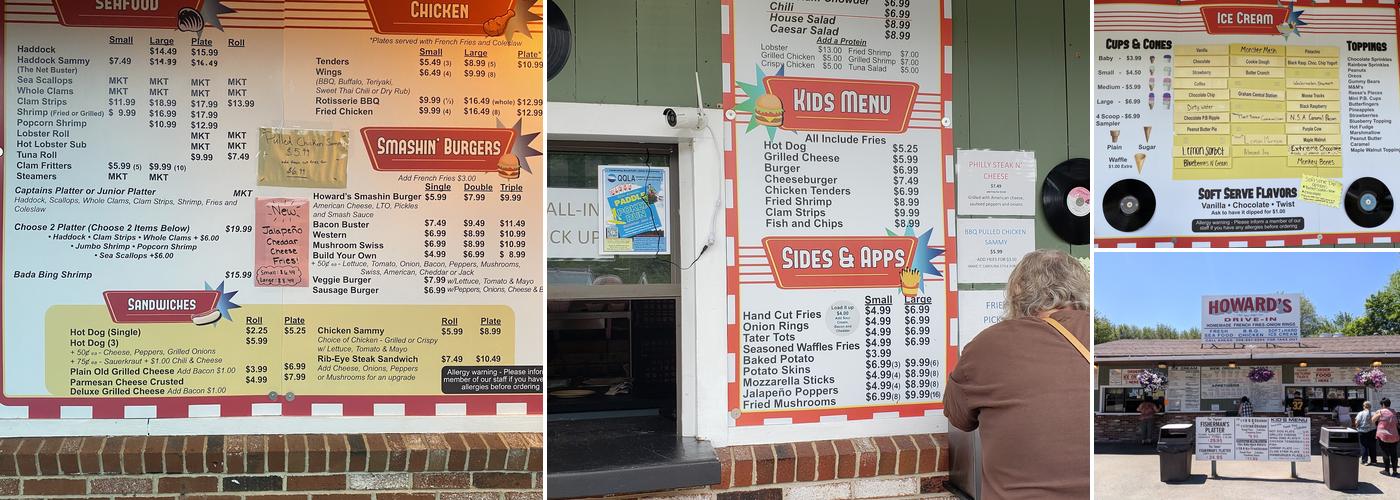 Howards Drive In Menu