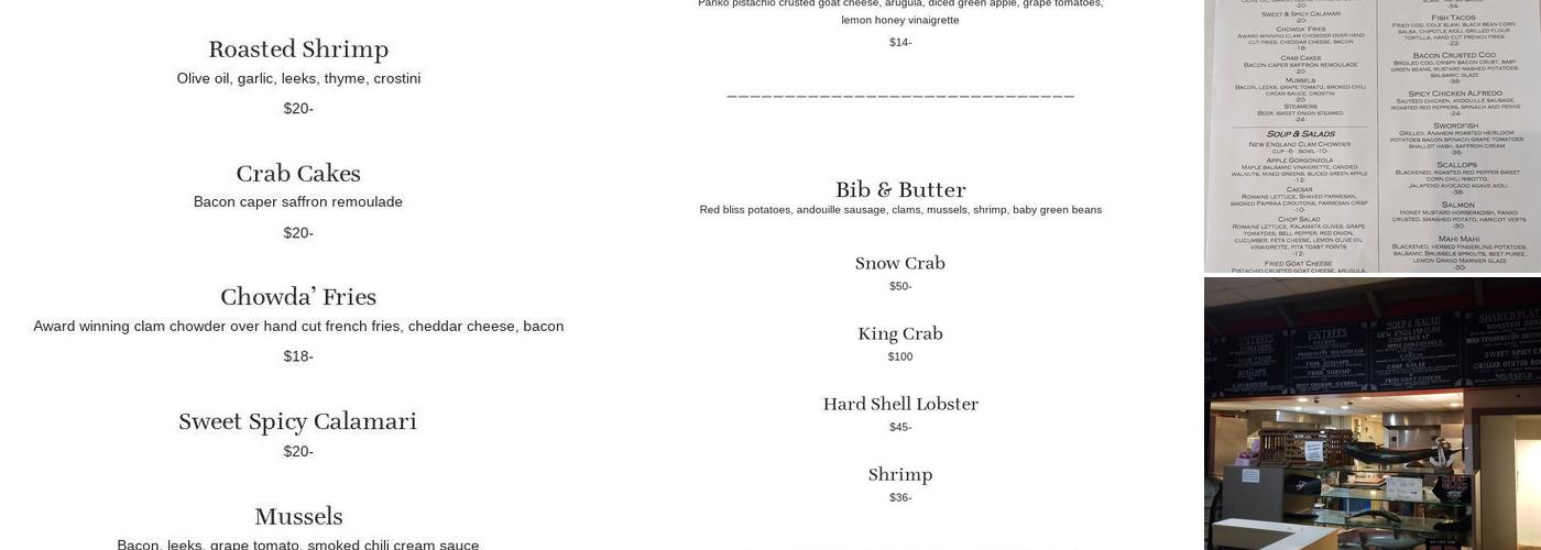 Sturbridge Seafood Menu