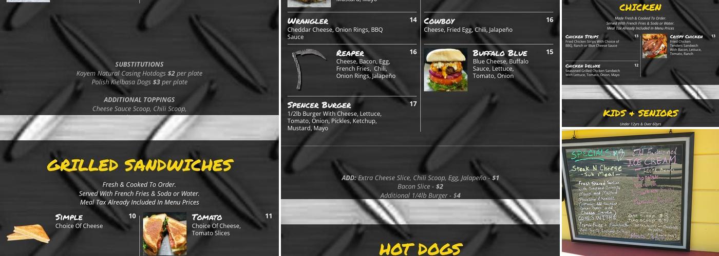 The Dashboard Diner Menu