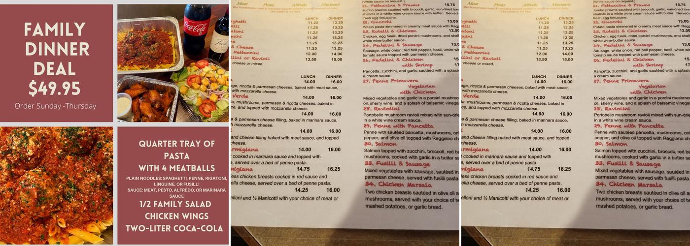 DeVino's Pizza & Pasta Menu
