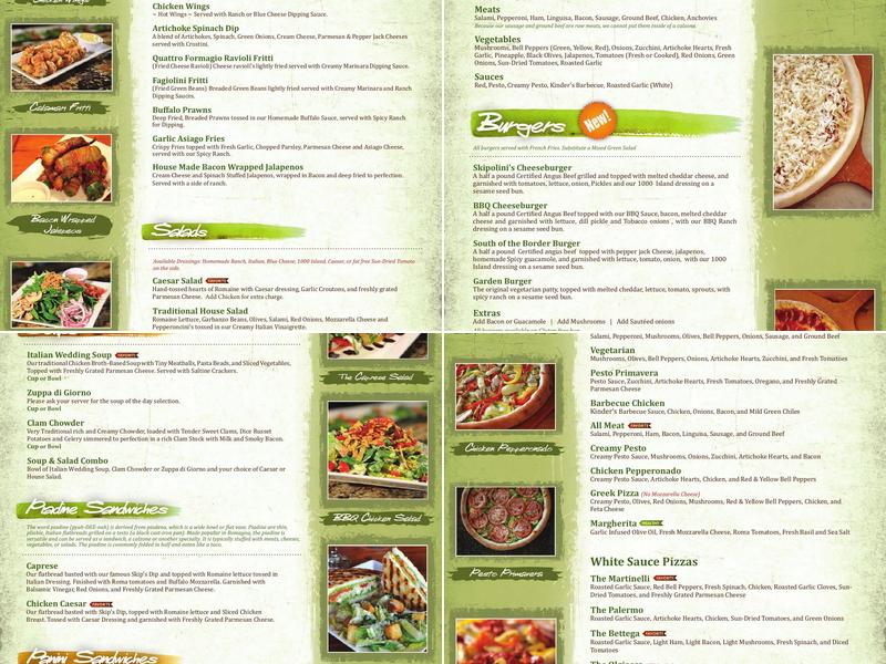 Skipolini's Pizza Menu