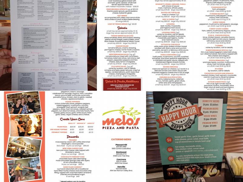 Melo's Pizza & Pasta Menu